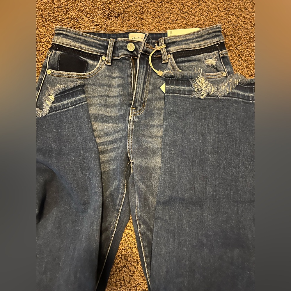 KANCAN THIS IS ME TRYING STRAIGHT DISTRESSED JEANS  Size 7/27 NWT - Picture 6 of 7